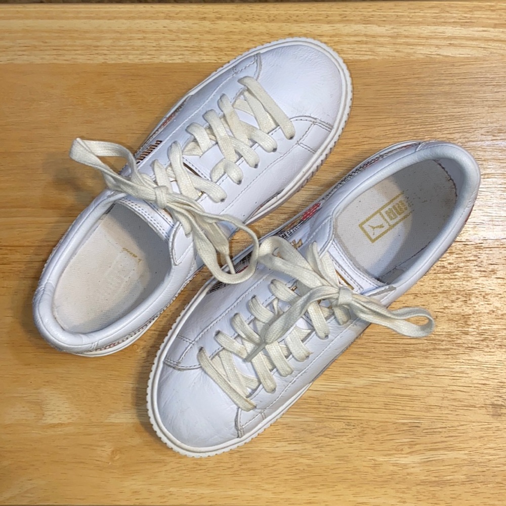 Puma Vtg Lace Up White Sneakers Casual Shoes